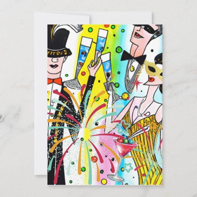 Cartão De Festividades Festa de Ano Novo (Frente)