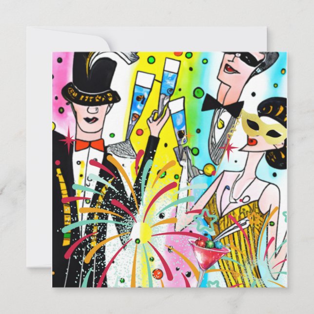 Cartão De Festividades Festa de Ano Novo (Frente)