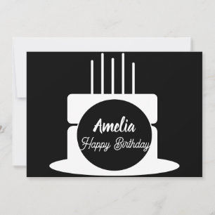 Cartão De Festividades Festa de Bolo de Aniversário Minimalista para Colo