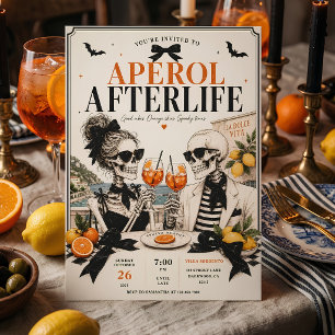 Cartão De Festividades Festa de Cocktail de Halloween da Vida Após Aperol