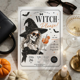 Cartão De Festividades Festa de Cocktail de Halloween Witch Please