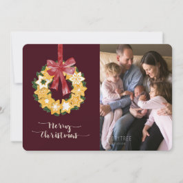 Cartão De Festividades Festa de Cookie de Natal com fundo de Borgonha