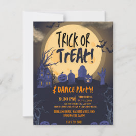 Cartão De Festividades Festa de Dança de Halloween "Doce ou Travessura"