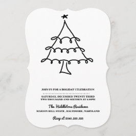 Cartão De Festividades Festa de Fim de Ano da Árvore de Natal Minimalista