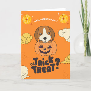 Cartão De Festividades Festa de Halloween Truque ou Tratamento Beagle Abó