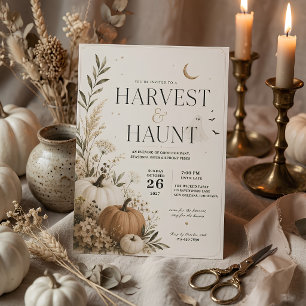 Cartão De Festividades Festa de Jantar Harvest & Haunt de Halloween