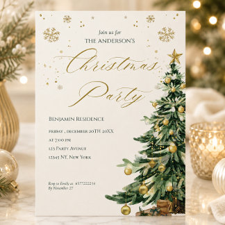 Cartão De Festividades Festa de Natal com Código QR de Árvore em Aquarela