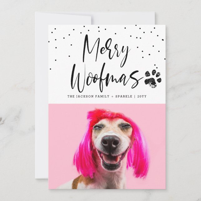 Cartão De Festividades Festa de Natal com Foto Personalizada do seu Anima (Frente)