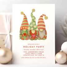 Festa de Natal com Gnomos Escandinavos em Aquarela