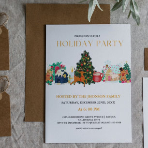 Cartão De Festividades Festa de Natal da família HOLIday