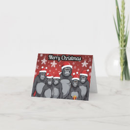 Cartão De Festividades Festa de Natal de Gorillas