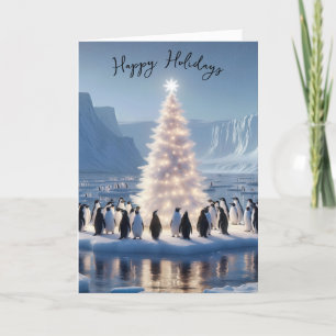 Cartão De Festividades Festa de Natal do Pinguim