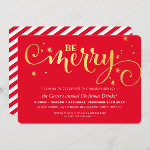 Cartão De Festividades FESTA DE NATAL FESTA FESTA TIpografia BE FELIZ