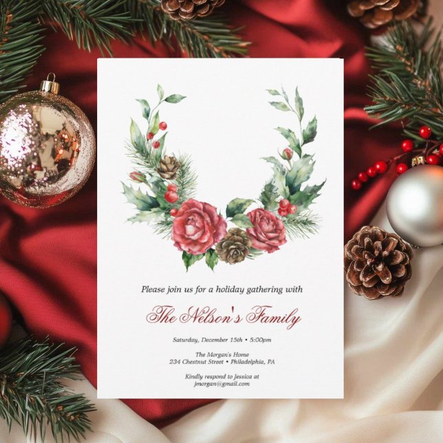 Cartão De Festividades Festa de Natal Holiday Holly (Criador carregado)