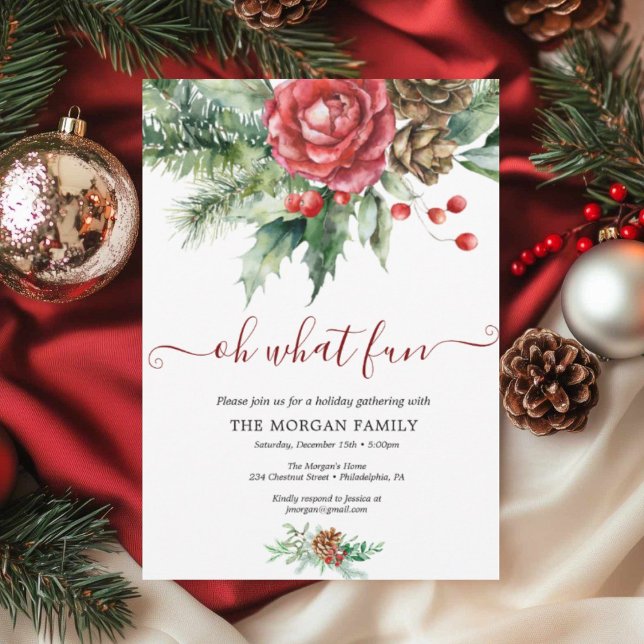 Cartão De Festividades Festa de Natal Holiday Holly (Criador carregado)