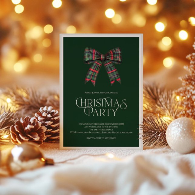 Cartão De Festividades Festa de Natal Verde Russo Convidar Vermelho e Ver (Criador carregado)