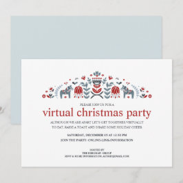 Cartão De Festividades Festa de Natal Virtual Cavalinho Dala de Arte Popu