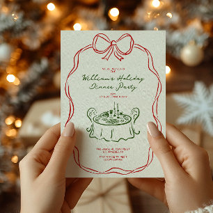 Cartão De Festividades Festa de Natal Whimsso, Janto Verde e Vermelho