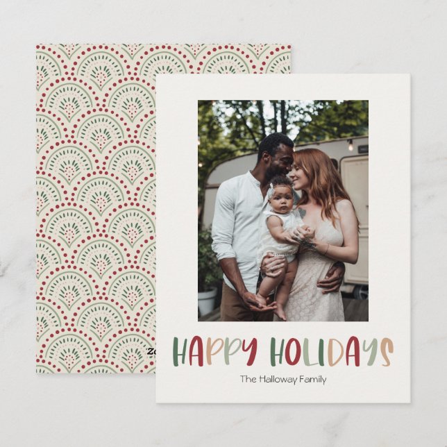 Cartão De Festividades Festas Felizes Festas Verticais Foto do Solteiro (Frente/Verso)