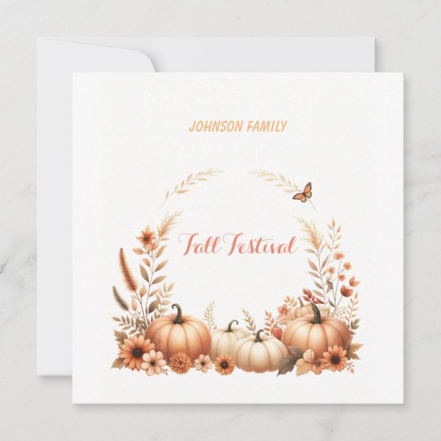 Cartão De Festividades Festival de queda da ilustração de aquarela (Frente)