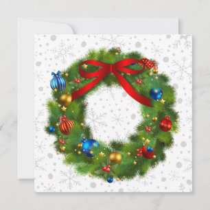 Cartão De Festividades Festivas Festivas Wreath Personalizadas