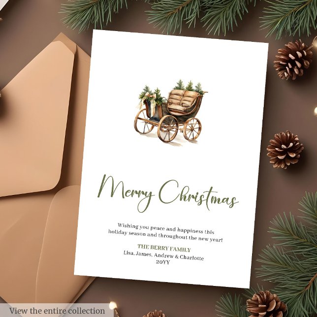 Cartão De Festividades Festive Botanical Custom Christmas Greeting Card (Festive Botanical Custom Christmas Greeting Card

)