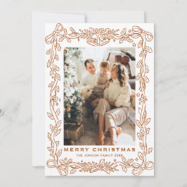 Cartão De Festividades Festive Christmas Boho Beige Bow Ribbon 5 Photo