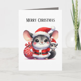 Cartão De Festividades Festive Christmas mice add message 