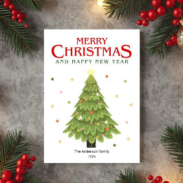 Cartão De Festividades Festive Christmas Tree Holiday Greeting Card