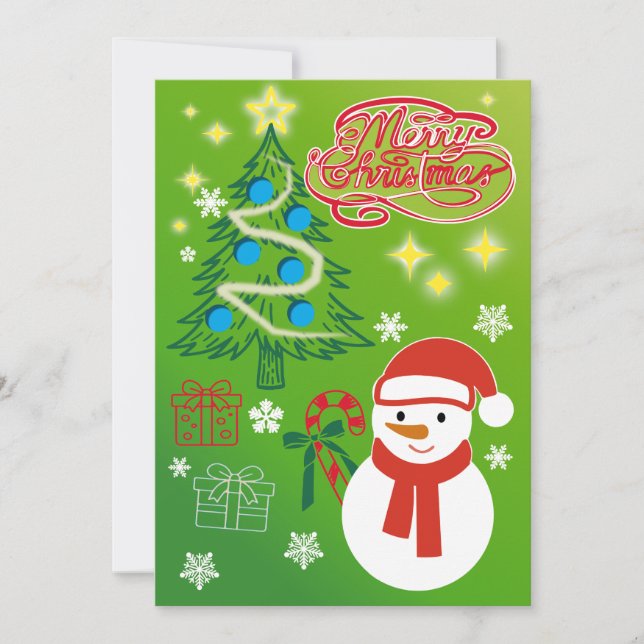 Cartão De Festividades Festive Christmas Tree Holiday Greeting Card (Frente)