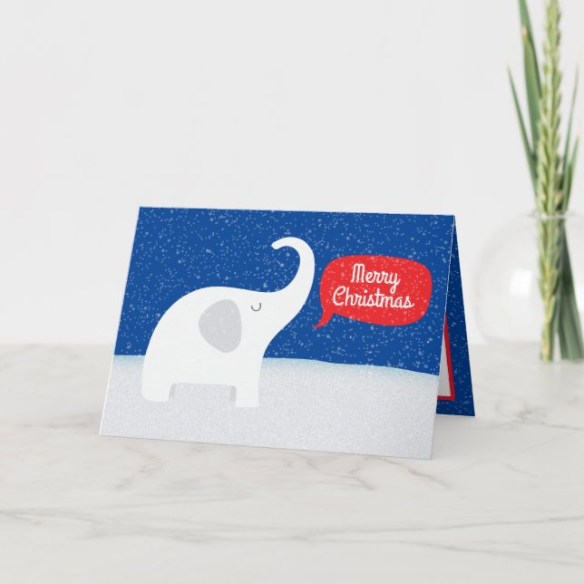 Cartão De Festividades festive Christmas white elephant add sentiment (Frente)