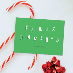 CARTÃO DE FESTIVIDADES FESTIVE FONT FELIZ NAVIDAD