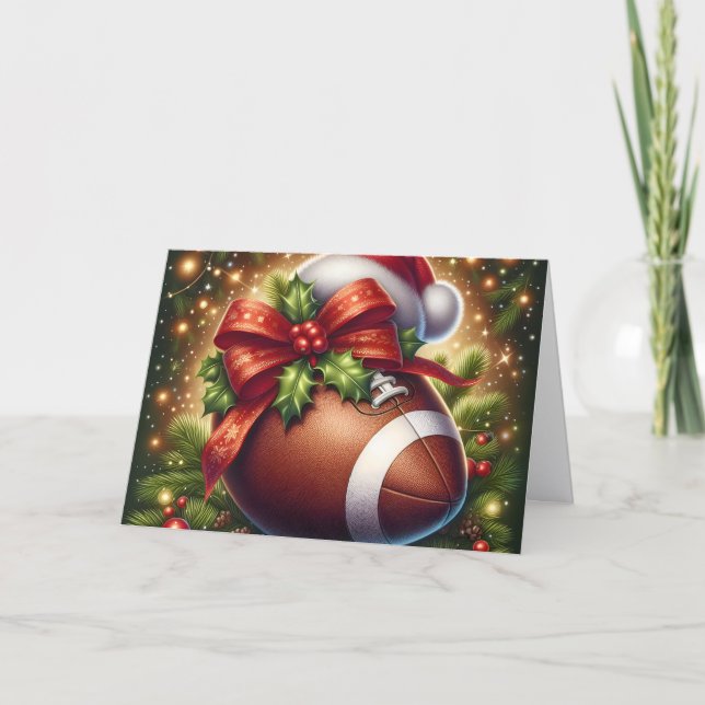 Cartão De Festividades Festive Football Christmas (Frente)
