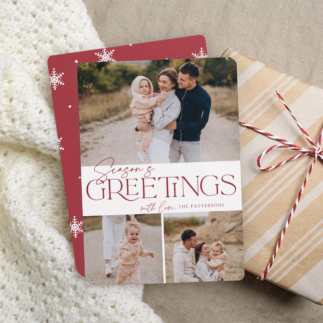Cartão De Festividades Festive Greeting | Season's Greetings 3 Photo (Criador carregado)