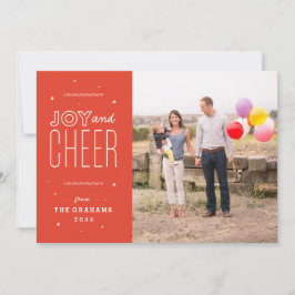 Cartão De Festividades Festive Joy and Cheer Holiday Photo Card