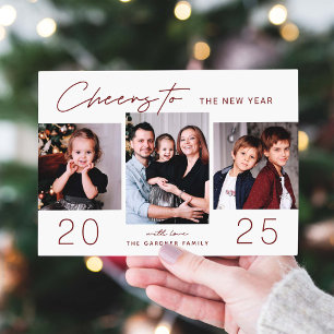 Cartão De Festividades Festive Red Cheers to the New Year 2022 3 Photo