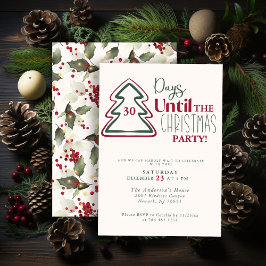 Cartão De Festividades Festive Red Green Gold Christmas Party Invitation