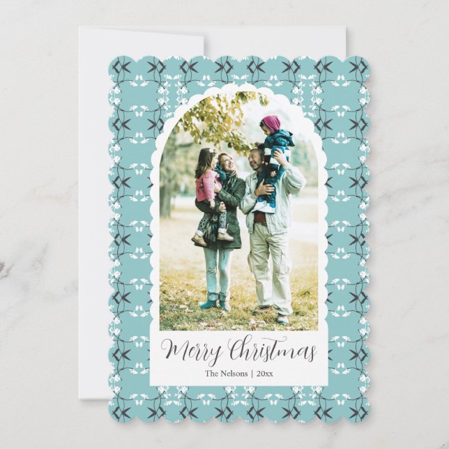 Cartão De Festividades Festive Royal Botanical Robin's Egg Blue (Frente)