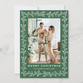 Cartão De Festividades Festive Sage Green Christmas Bow Ribbon 2 Photo