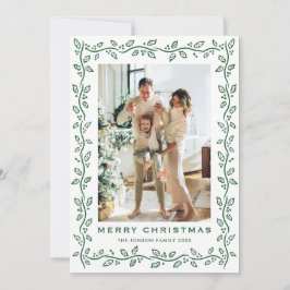 Cartão De Festividades Festive Sage Green Christmas Bow Ribbon 2 Photo Ho