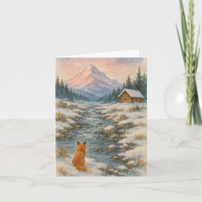 Cartão De Festividades Festive scene Xmas card  (Frente)