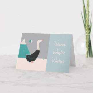 Cartão De Festividades Festive Snow Goose Greetings Card
