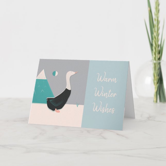 Cartão De Festividades Festive Snow Goose Greetings Card (Frente)