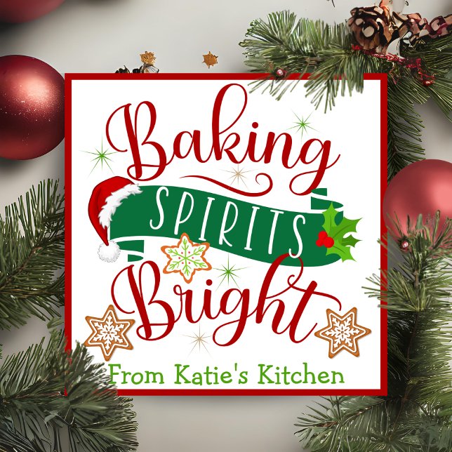 Cartão De Festividades Festivo Baking Espíritos Brilhantes Natal (Festive Baking Spirits Bright Custom Christmas Holiday Card, Add your name and a special message!)