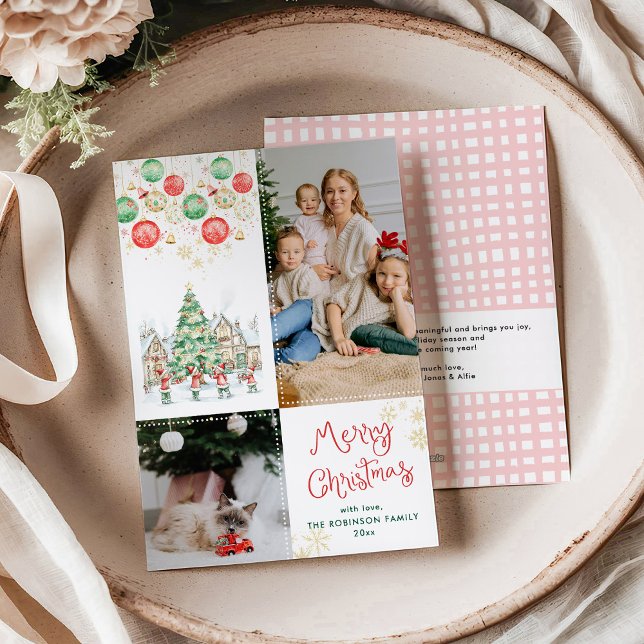 Cartão De Festividades Festivo Bauble Snowflakes Feliz Natal 2 Foto (Criador carregado)