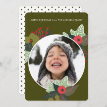 Festivo Círculo Botânico Verde Foto Natal