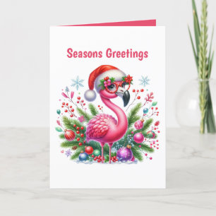 Cartão De Festividades Festivo, cor-de-rosa, flamingo, personalizável