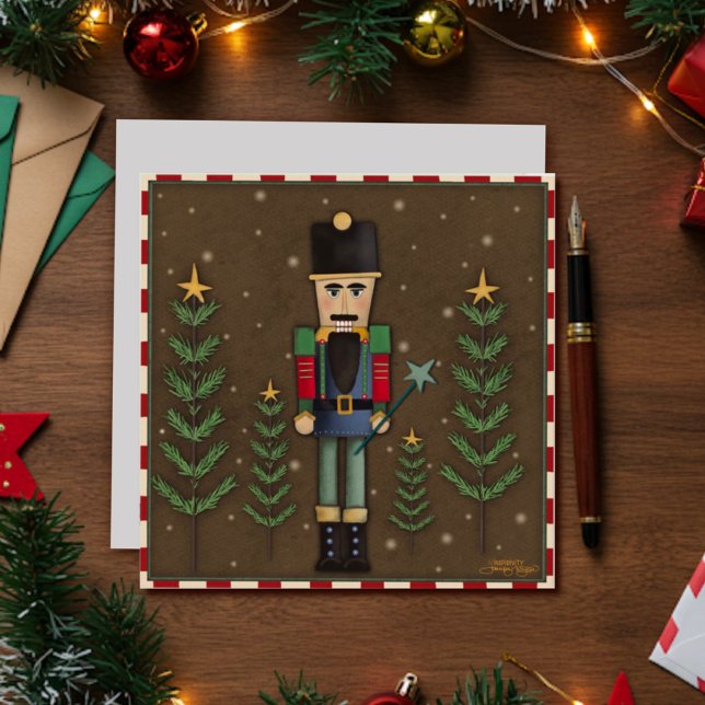 Cartão De Festividades Festivo Diversão Tradicional de Nozes Natal (Criador carregado)