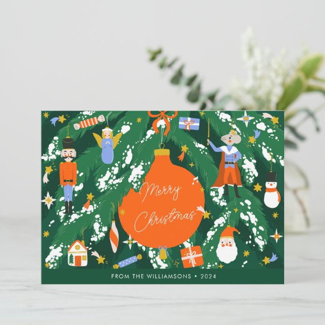 Cartão De Festividades Festivo do Queimaduras de Natal Personalizadas (Em pé/Frente)