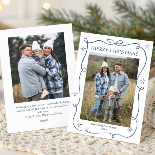 Cartão De Festividades Festivo Dusty Arco Azul Fita 2 Foto (Criador carregado)